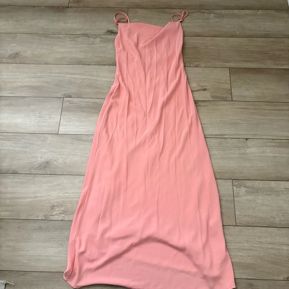 ABERCROMBIE & FITCH Peach Cowl Neck Maxi Dress‎ Spaghetti Low Back Small S